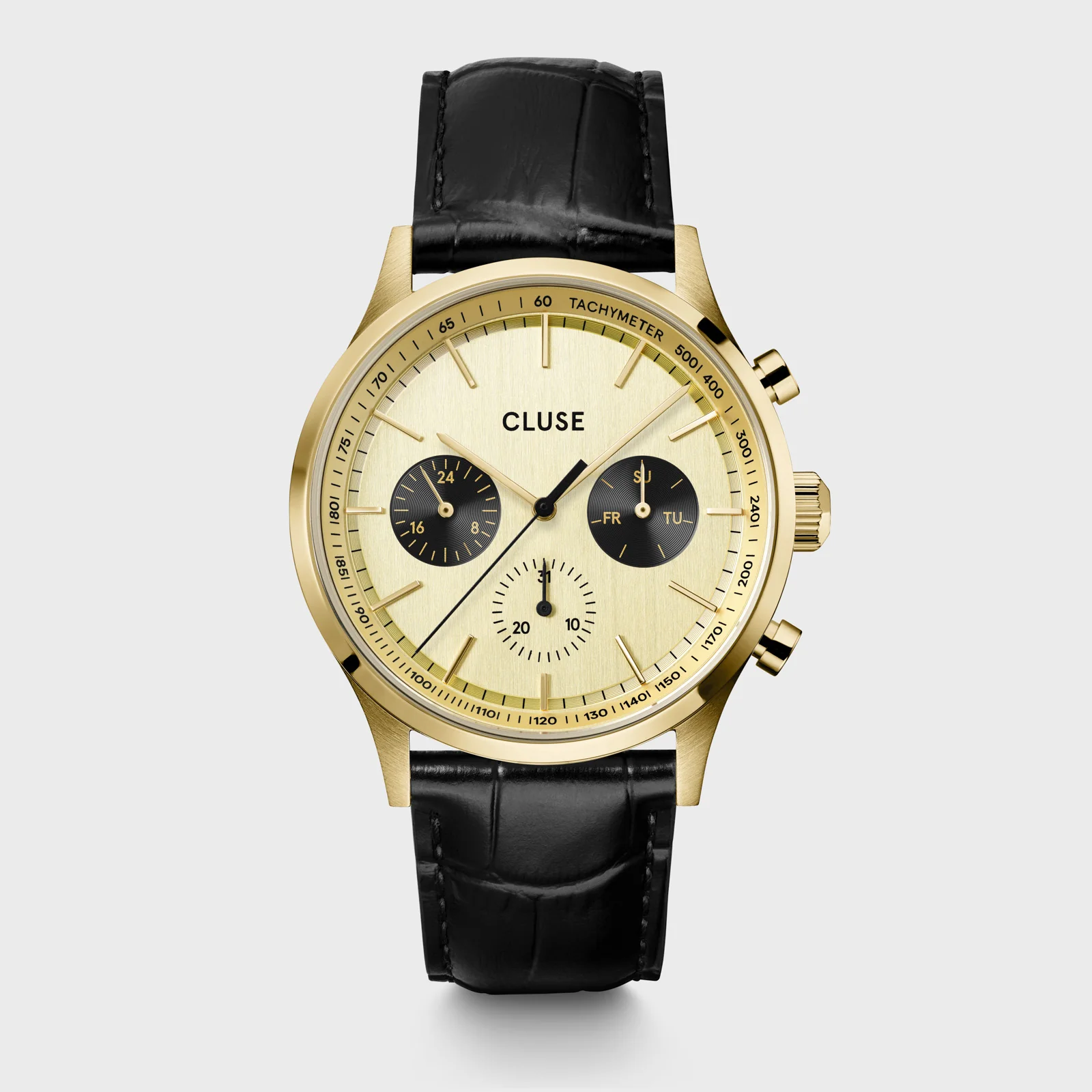 Reloj CLUSE Anthéor Multifunction Watch Leather, Black, Gold Colour