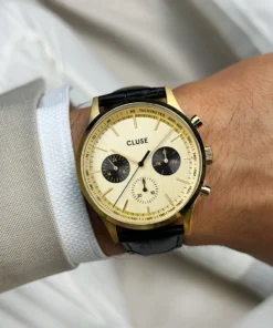 Alternative view of Reloj CLUSE Anthéor Multifunction Watch Leather, Black, Gold Colour