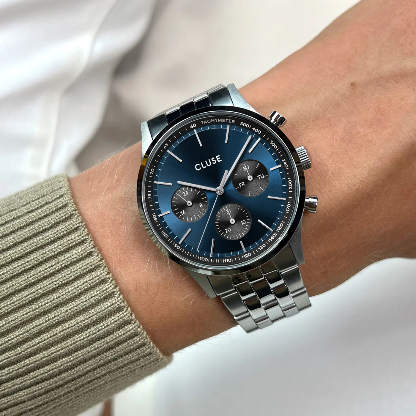 Reloj CLUSE Anthéor Multifunction Watch Steel Blue and Black, Silver Colour - Imagen 5