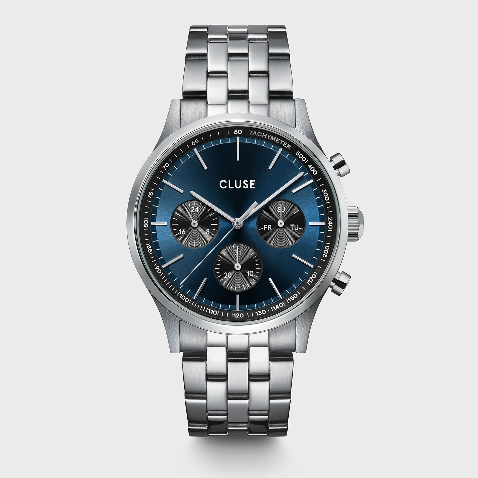 Reloj CLUSE Anthéor Multifunction Watch Steel Blue and Black, Silver Colour