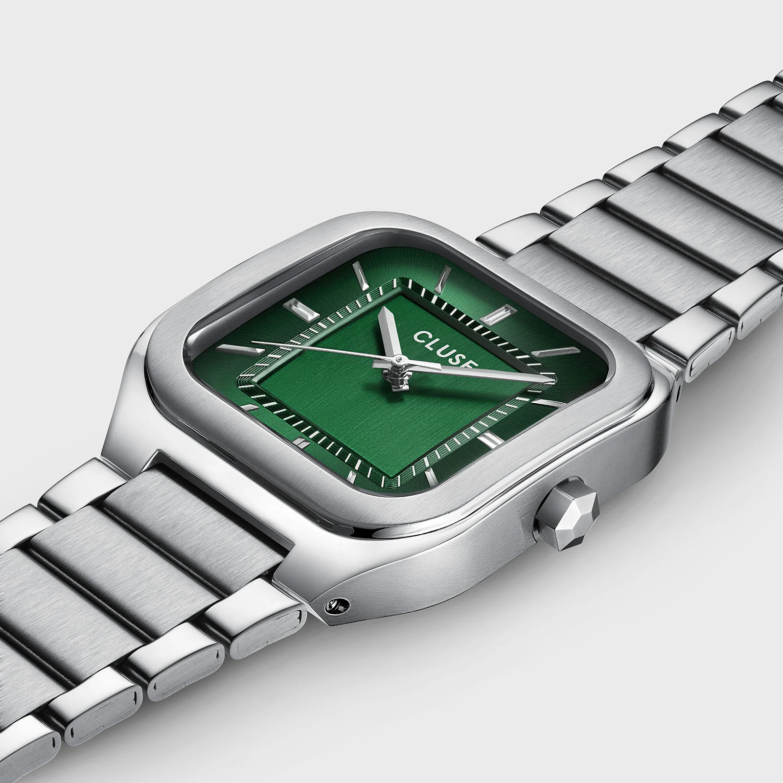 Reloj CLUSE Quadrus Watch Steel, Green, Silver Colour - Imagen 3
