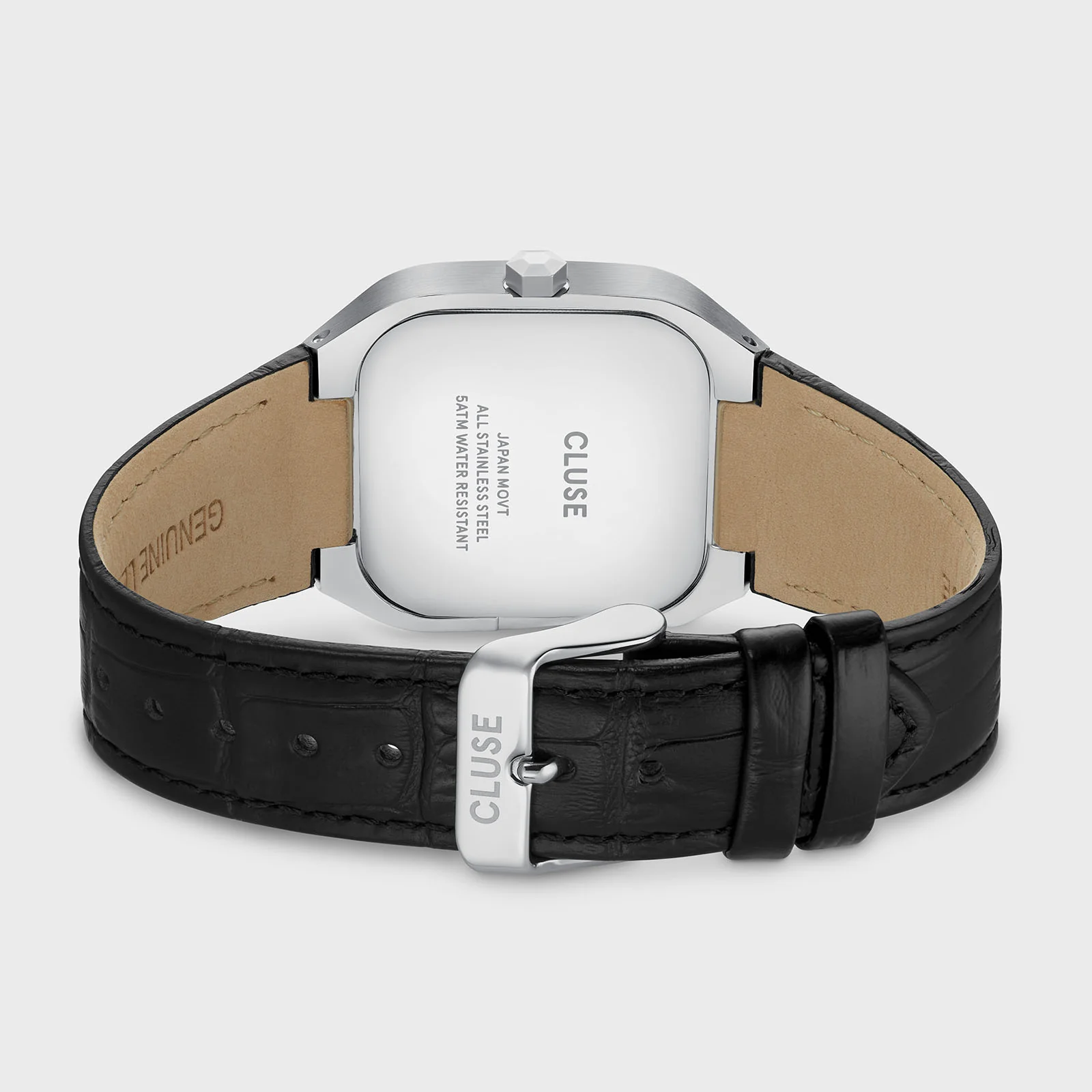 Reloj CLUSE Quadrus Watch Leather, Black, Silver Colour - Imagen 4