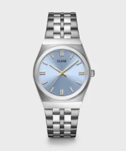 Reloj CLUSE Retro 70's Watch Steel, Light Blue, Silver Colour