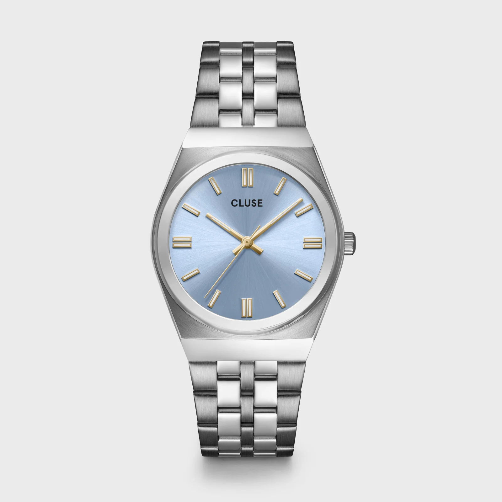 Reloj CLUSE Retro 70's Watch Steel, Light Blue, Silver Colour