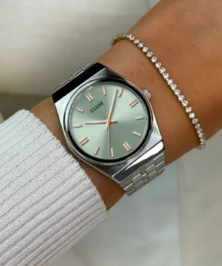 Alternative view of Reloj CLUSE Retro 70's Watch Steel, Sage Green, Silver Colour