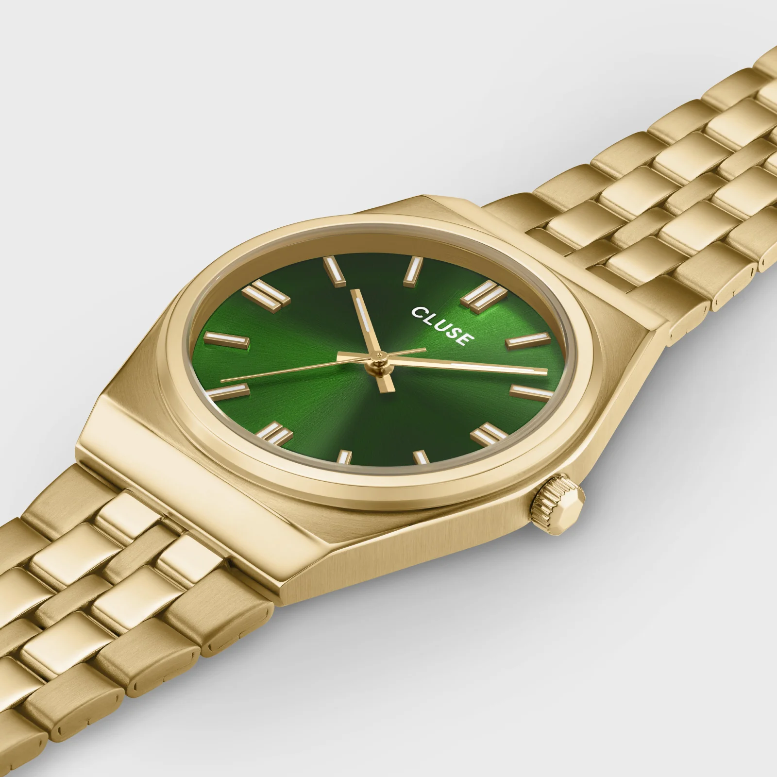 Reloj CLUSE Retro 70's Watch Steel, Forest Green, Gold Colour - Imagen 2