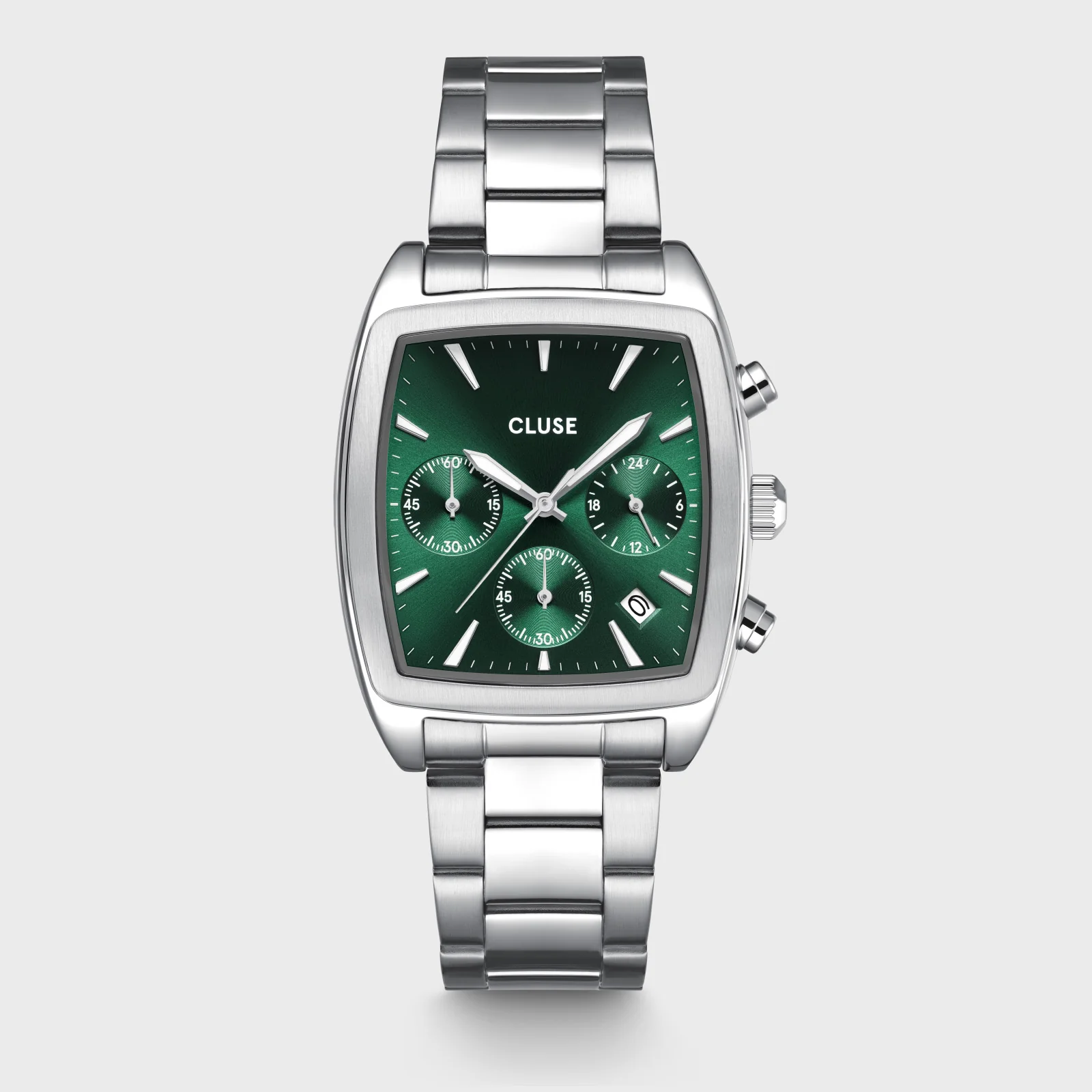 Reloj CLUSE Quartaut Chrono Watch Steel, Green, Silver Colour