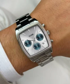 Alternative view of Reloj CLUSE Quartaut Chrono Watch Steel, Blue, Full Silver Colour