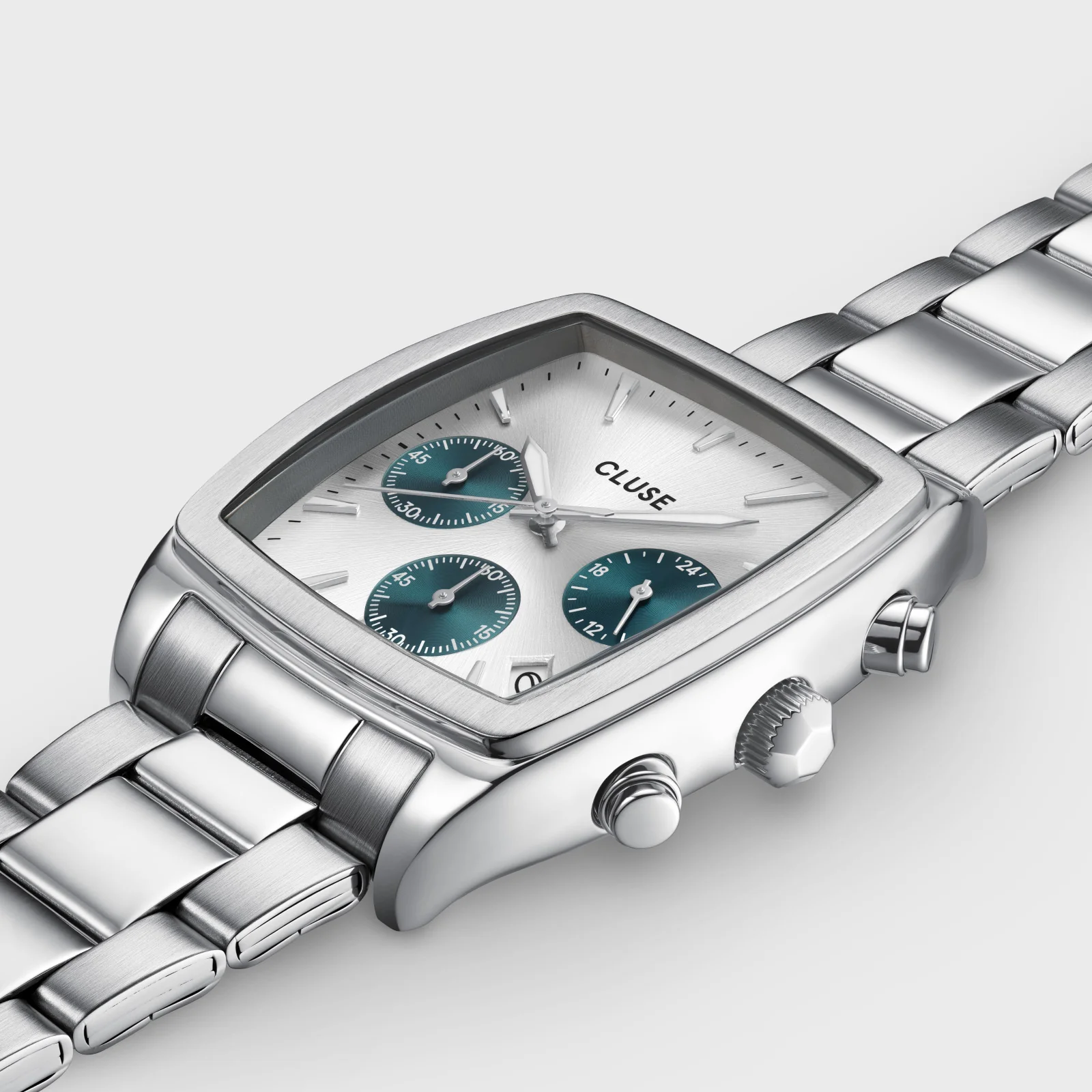 Reloj CLUSE Quartaut Chrono Watch Steel, Blue, Full Silver Colour - Imagen 4