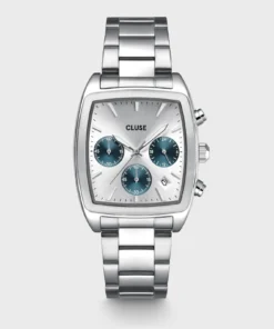 Reloj CLUSE Quartaut Chrono Watch Steel, Blue, Full Silver Colour