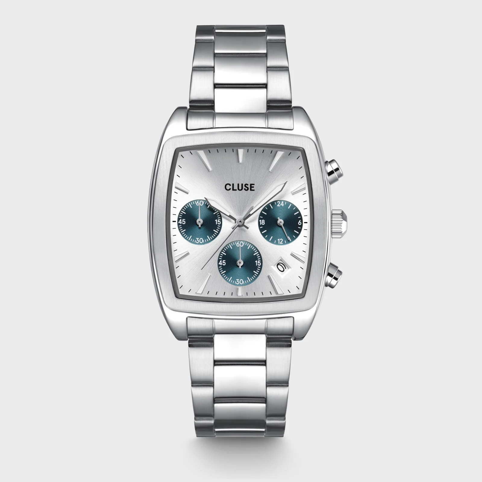 Reloj CLUSE Quartaut Chrono Watch Steel, Blue, Full Silver Colour