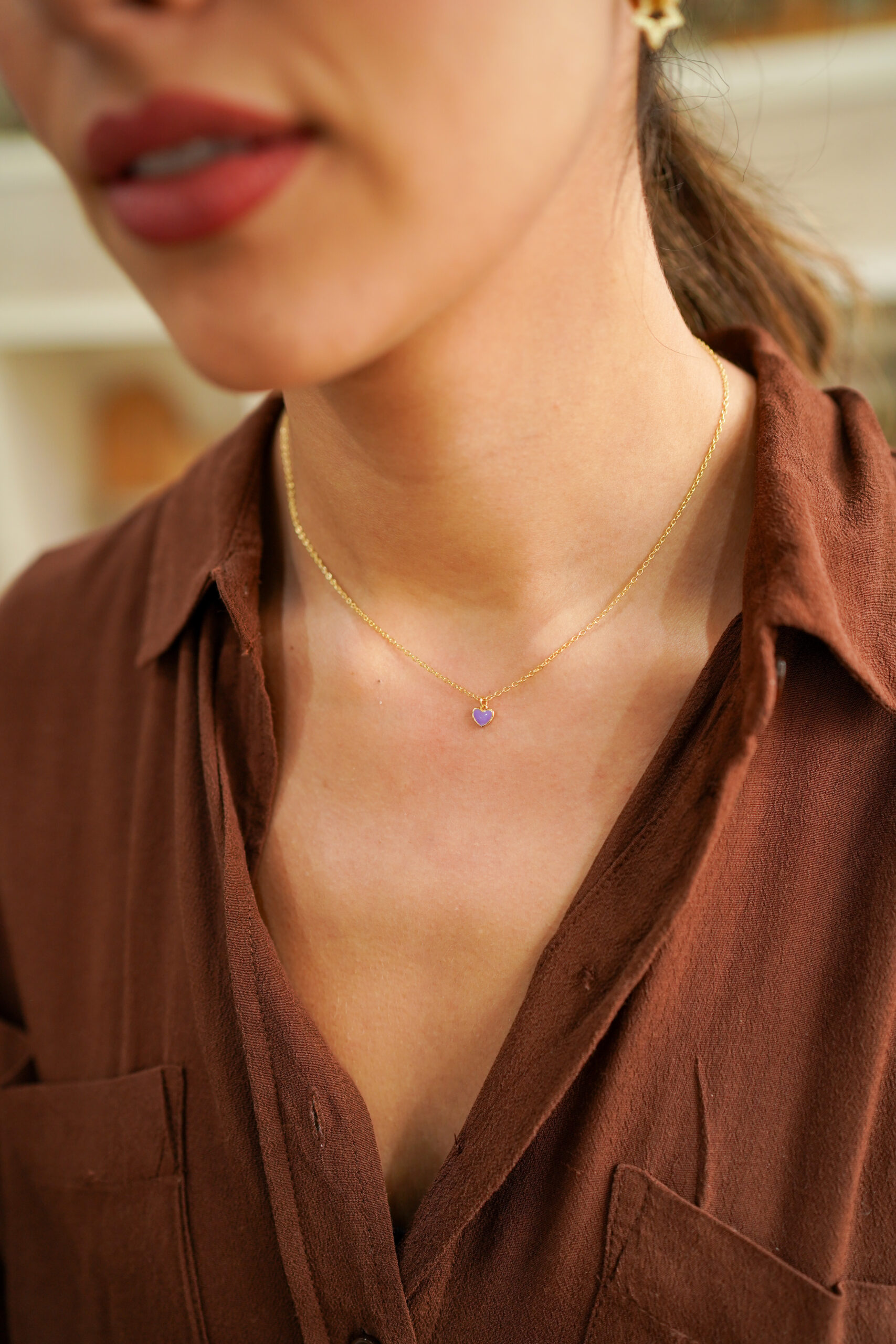 Collar RIN CORAZON LILA