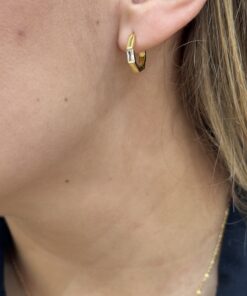 Pendientes Aros ASTI OCTOGONAL CIRCONITA ORO (UNIDAD)