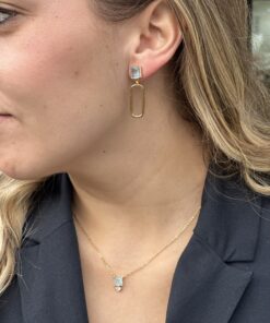 Alternative view of Pendientes DOHA AGUA MARINA