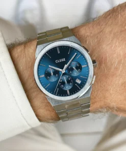 Alternative view of Reloj CLUSE Vigoureux Chrono Watch Steel, Blue, Silver Colour