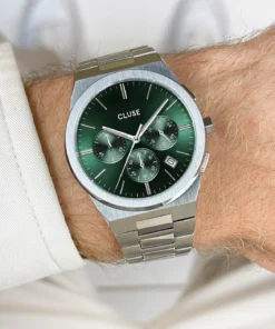 Alternative view of Reloj CLUSE Vigoureux Chrono Watch Steel, Green, Silver Colour
