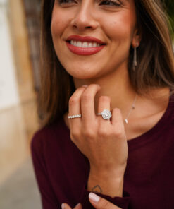 Alternative view of Anillo RIGA PLATA MOISSANITA