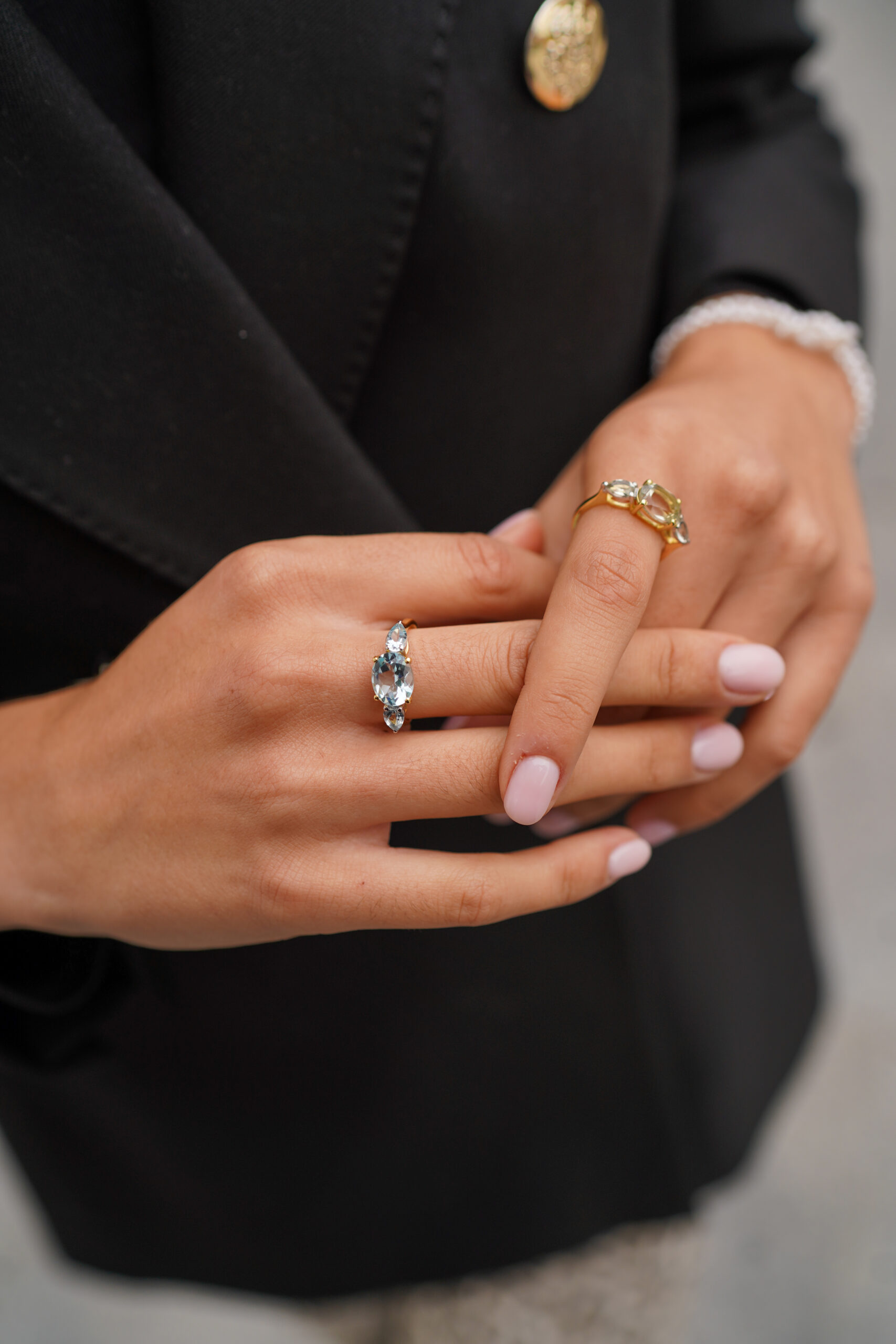 Anillo ZANZIBAR AGUA MARINA - Imagen 2