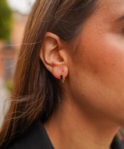 Pendientes Aros ASTI OCTOGONAL NEGRO (UNIDAD)