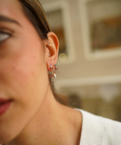 Alternative view of Pendientes Aros ASTI PRINCESA MULTICOLOR PLATA  (UNIDAD)