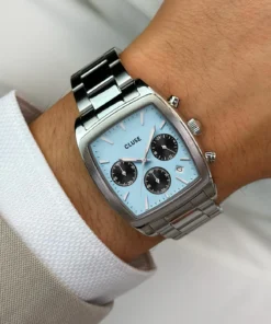 Alternative view of Reloj CLUSE Quartaut Chrono Watch Steel, Blue and Black, Silver Colour