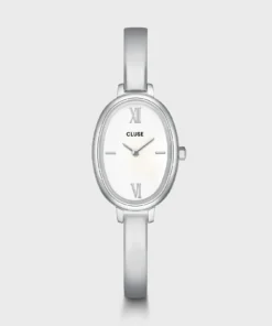 Reloj CLUSE L'Ovale Watch Steel, White, Silver Colour